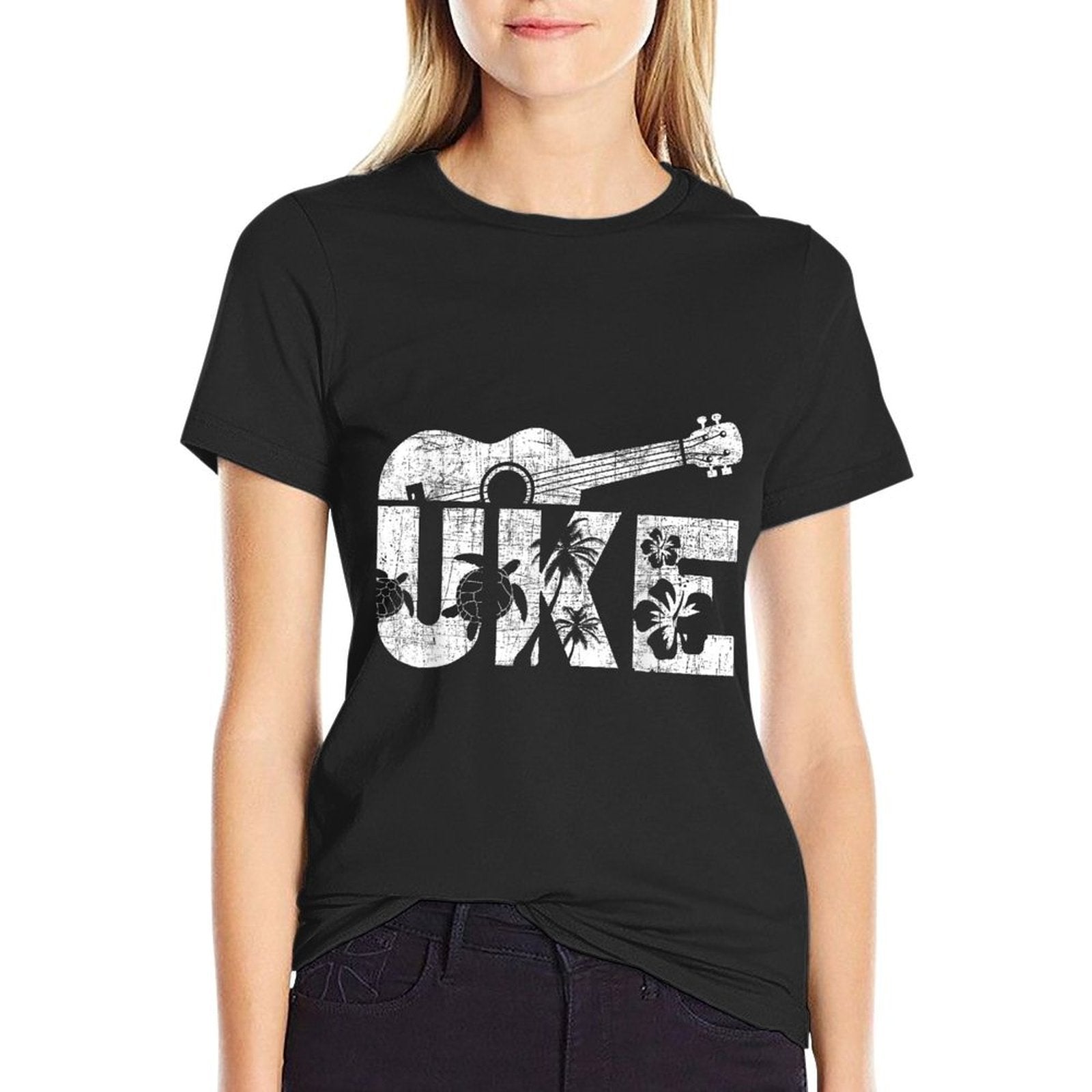 Uke - Ukulele Player Ukulelist Music Guitarist  Cotton T-Shirt