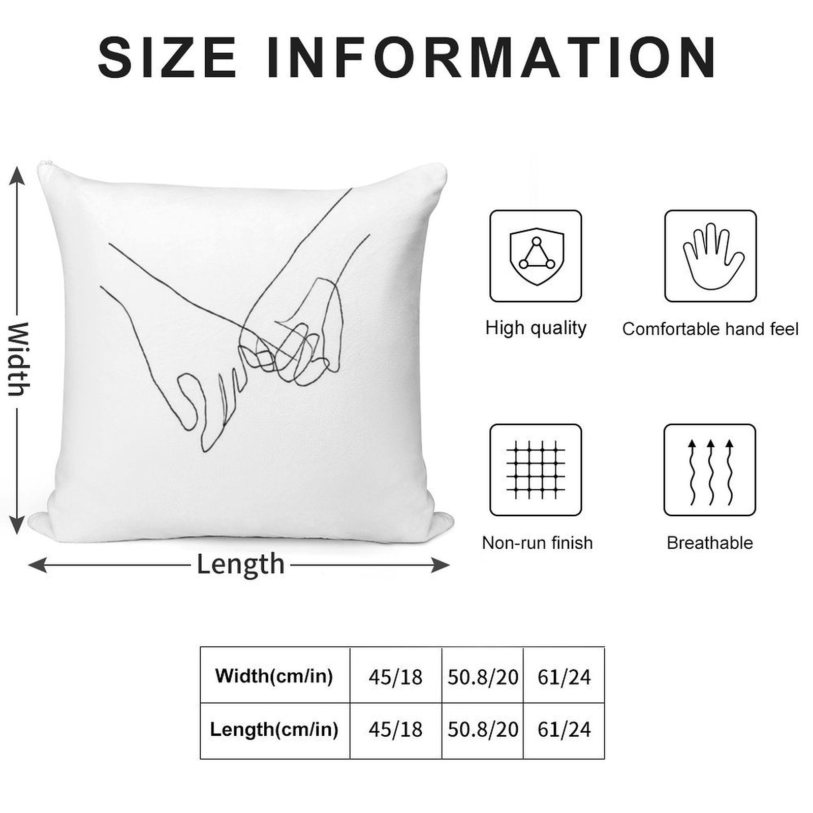 Pinky Swear - Line Art Soft High-Density Material Throw Pillow