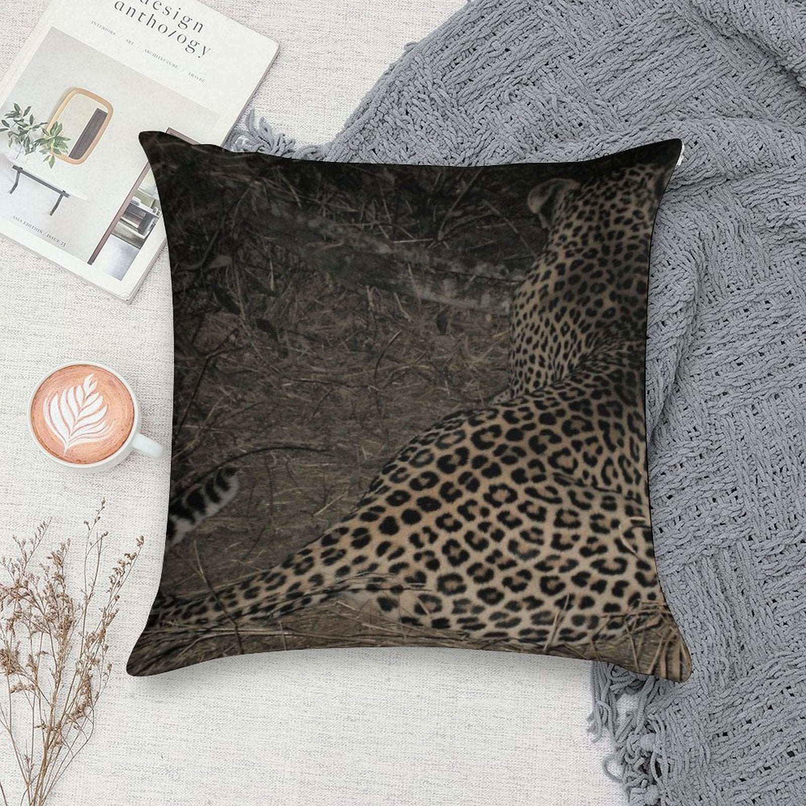 Leopard Print Soft Skin-Friendly Throw Pillow