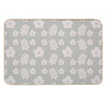 Mid Century Modern Flowers & Leaves, Cute Retro Pattern, Pale Green  Anti-Trip Bath Mat