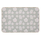Mid Century Modern Flowers & Leaves, Cute Retro Pattern, Pale Green  Anti-Trip Bath Mat