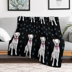 White Boxer Dog Cute Pattern Travel-friendly Throw Blanket