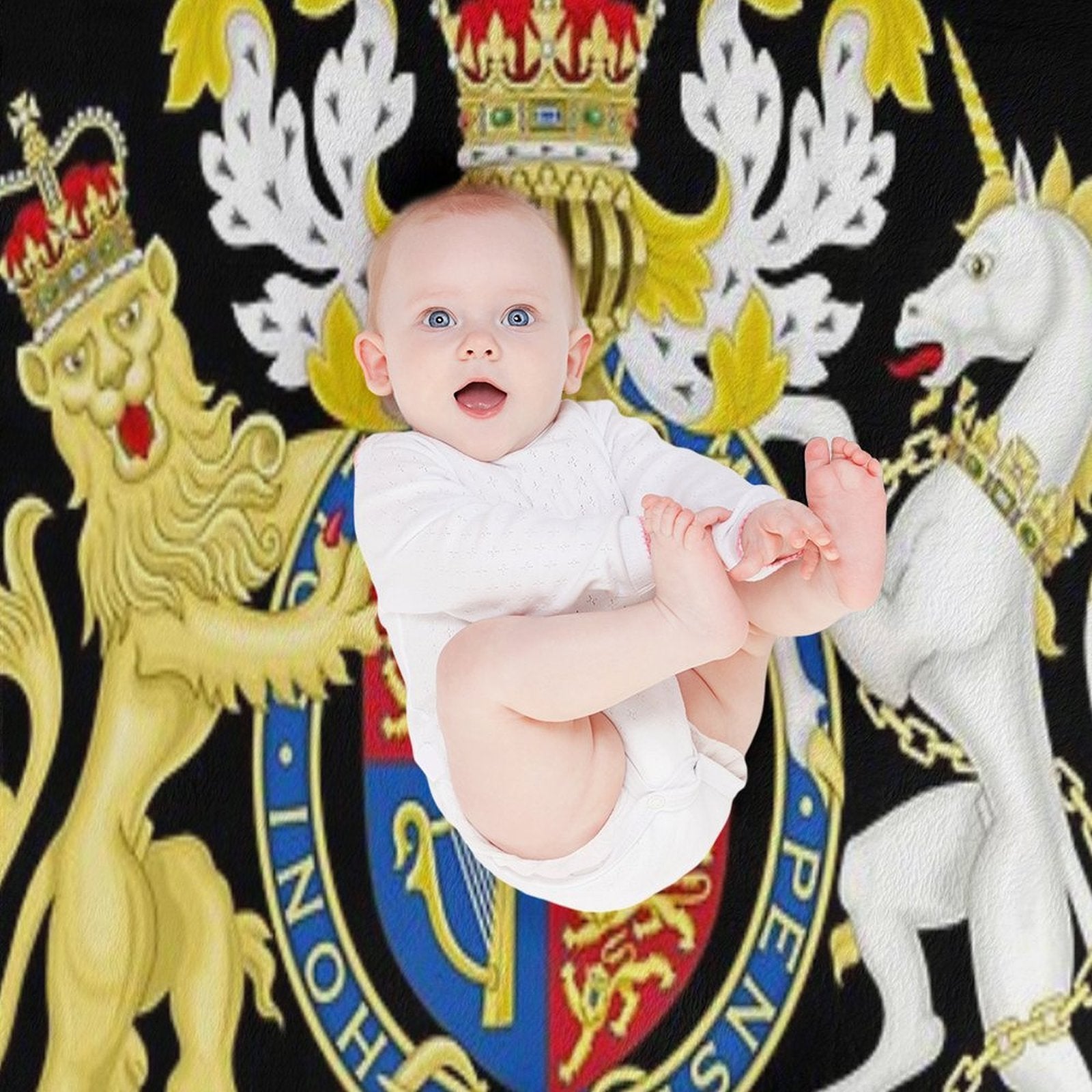 UK Royal Coat of Arms Quick-dry Throw Blanket