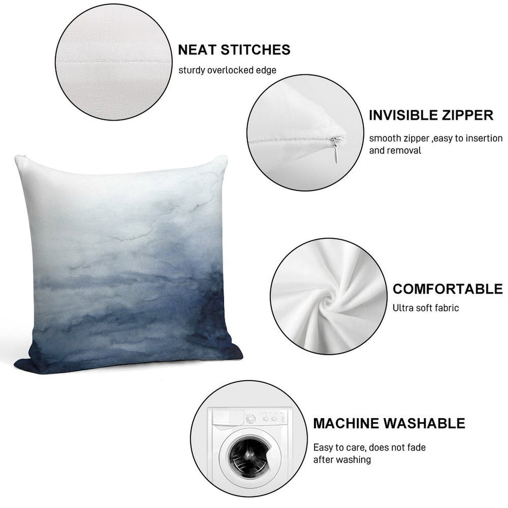 Indigo Abstract Painting  No.2 Soft Durable Construction Throw Pillow