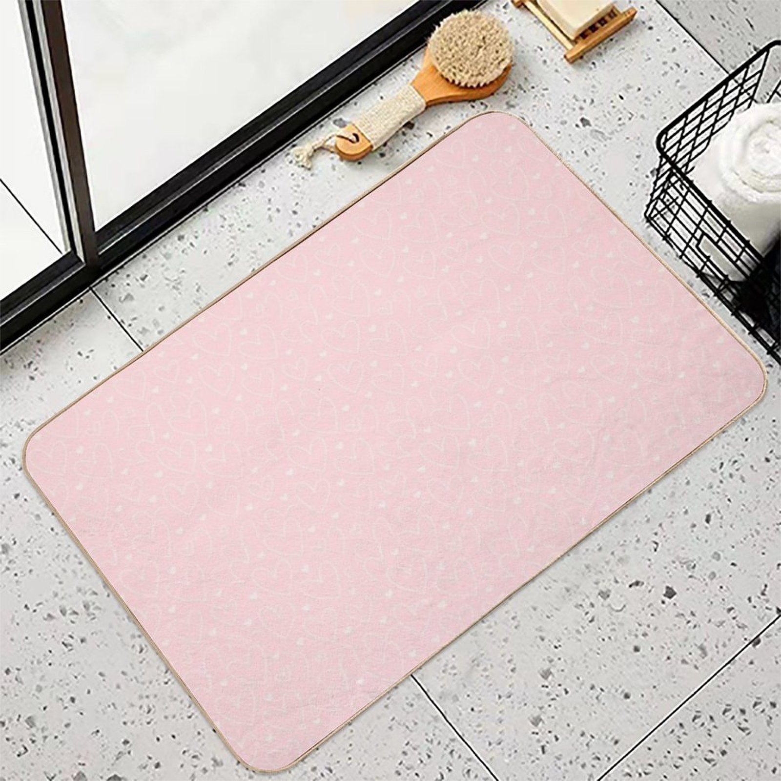 Pink Hearts  High-Traffic Bath Mat