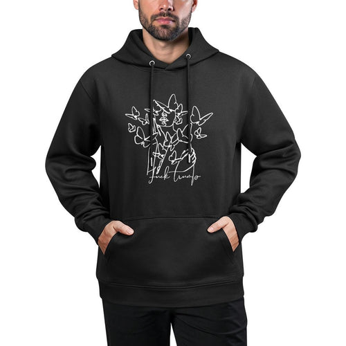 Anti Trump 86 45 Unisex Adults Floral Cartoon, Black, Small Casual Wear Hoodie