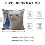 Crying Cat Meme Soft Short Plush Fabric Throw Pillow