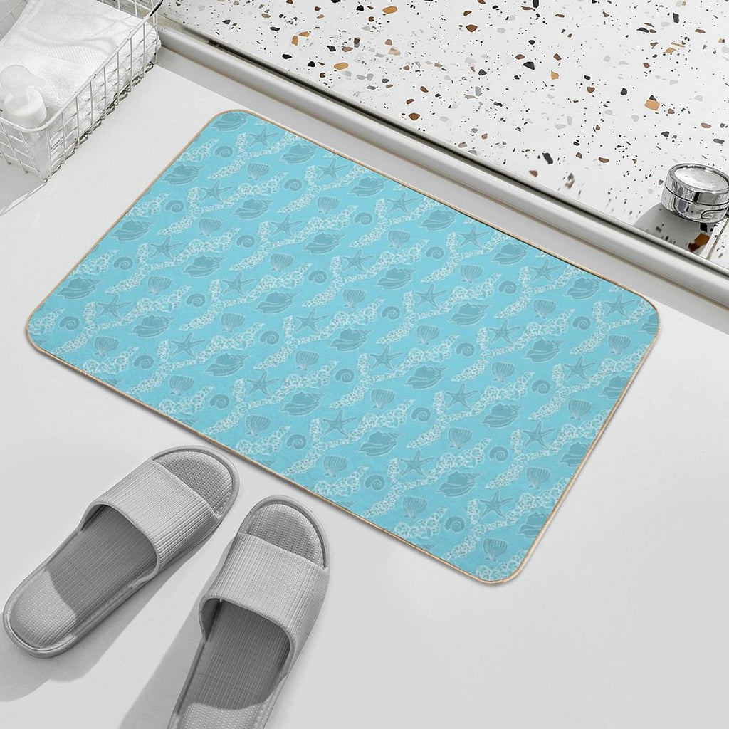 Seafoam Pattern  Repositionable Bath Mat