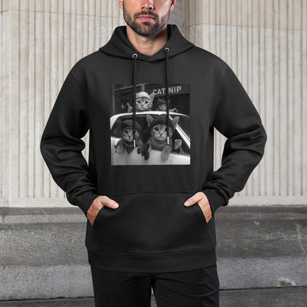 Cat Gang Vintage Funny Kitty Gangster Meme All-Day Comfort Hoodie