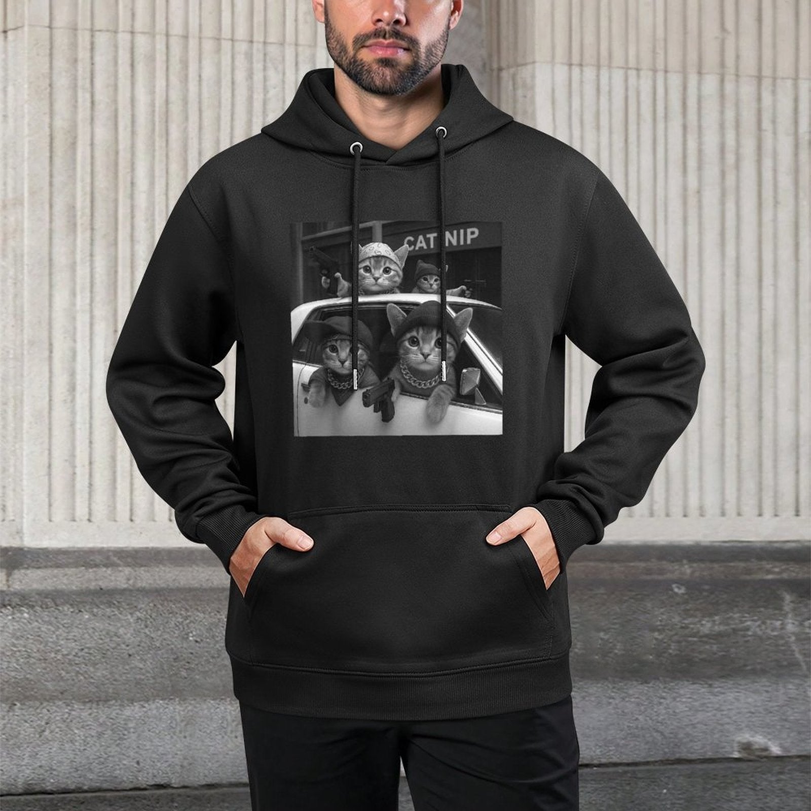 Cat Gang Vintage Funny Kitty Gangster Meme All-Day Comfort Hoodie