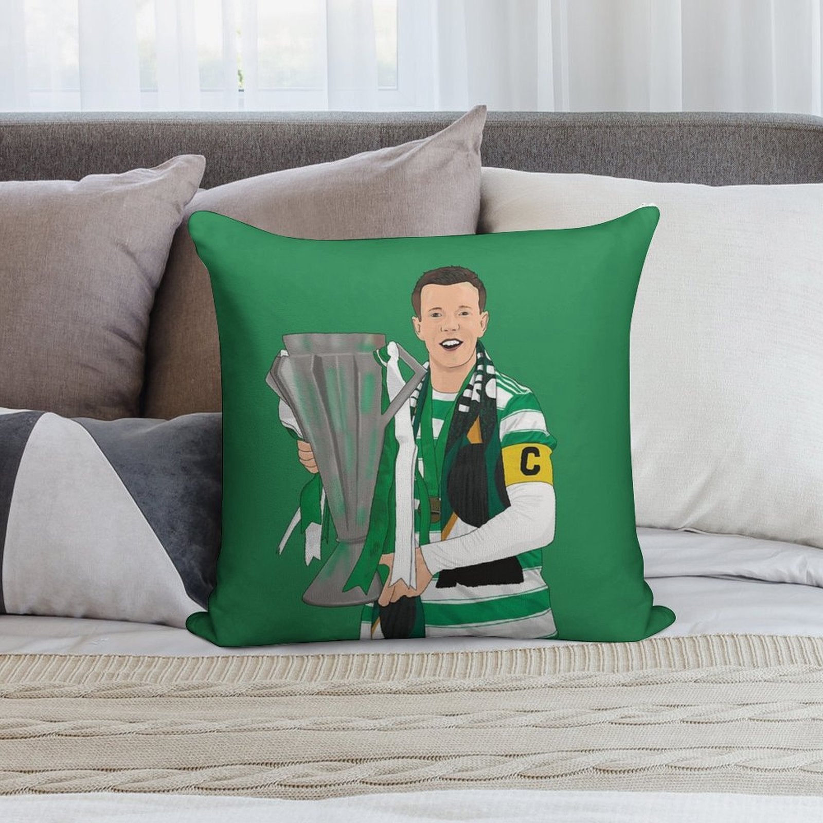 Callum McGregor League Trophy Soft Multiple Sizes Throw Pillow