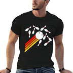 Miftees Bowlings Retro Bowling Funny Bowling Party  Heathered Texture T-Shirt