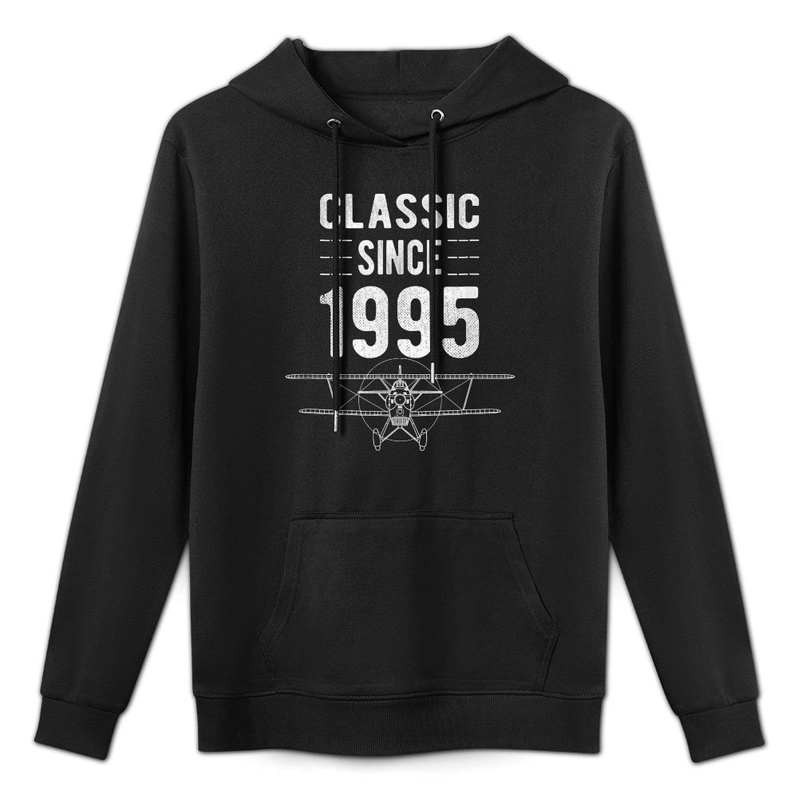 Classic 1995 Airplane Aviation 30 Year Old 30th Birthday Medium-Weight Fabric Hoodie