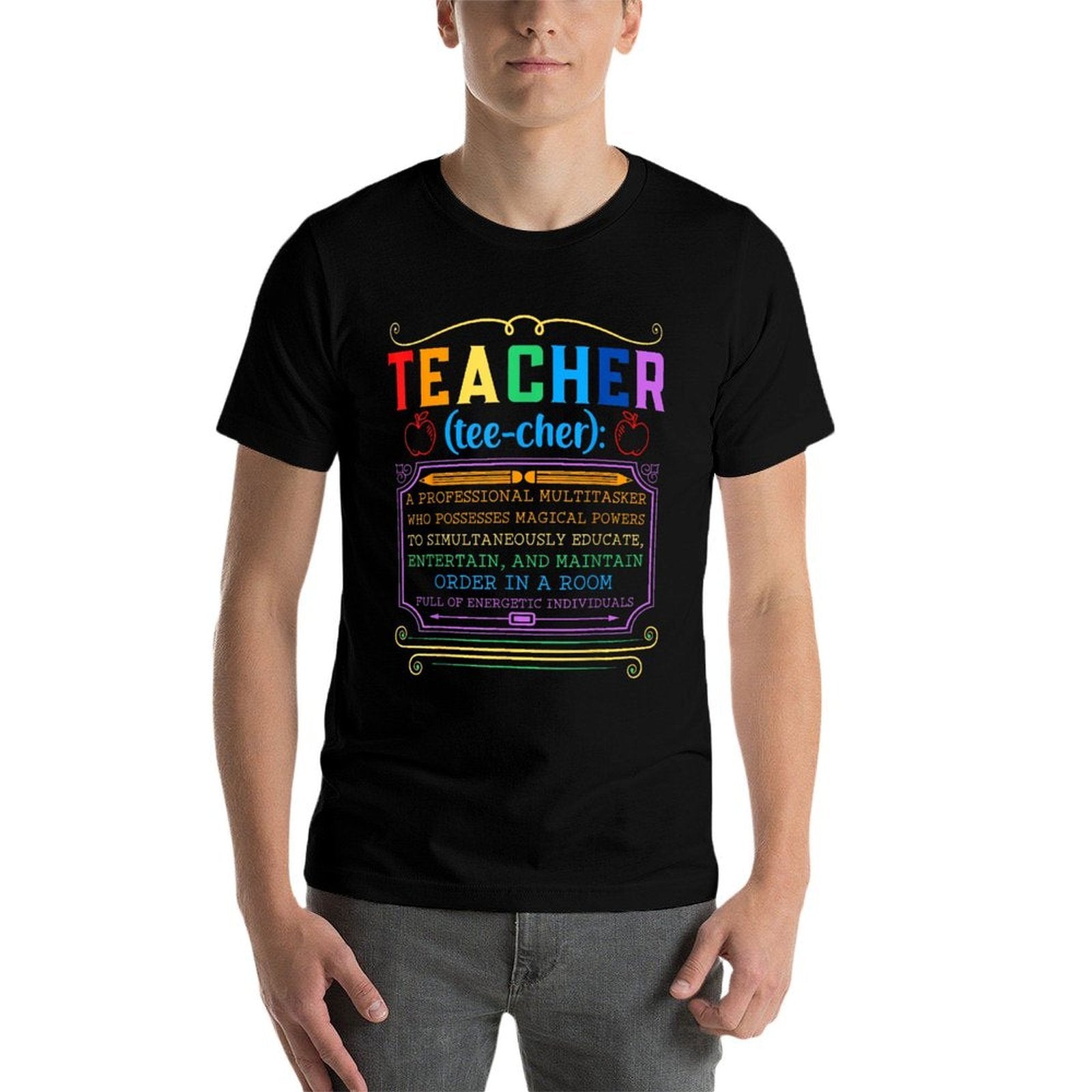Teacher Definition - Funny Teaching School Teacher  Cotton T-Shirt