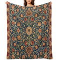 William Morris Floral Carpet Print Gift-ready Throw Blanket