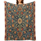 William Morris Floral Carpet Print Gift-ready Throw Blanket