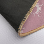 Cosmic Sun And Moon Design Soft Aesthetic In Muted Colors Deep Pink  High-Traffic Bath Mat