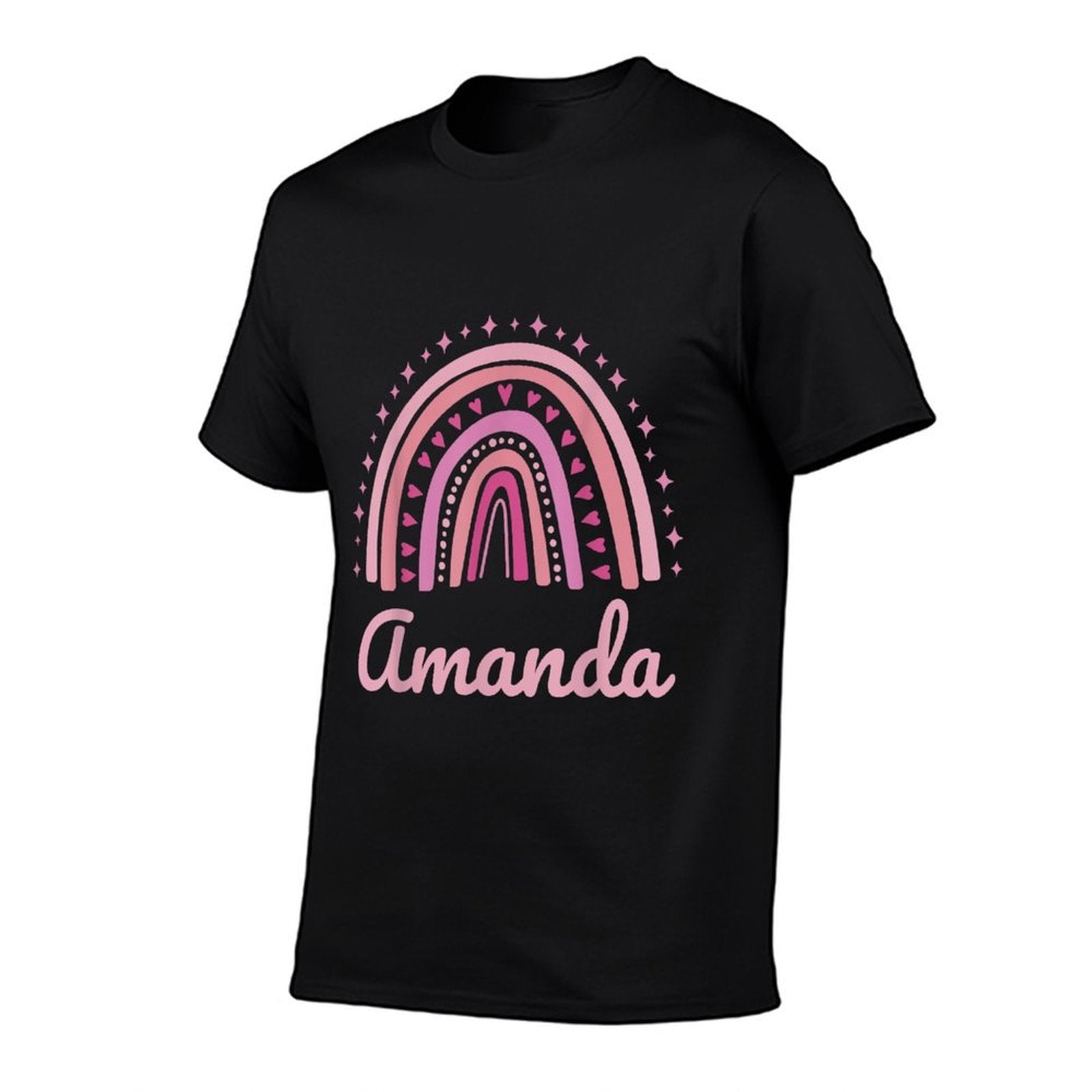 Amanda Name Personalized Funny Women Pink Rainbow Amanda  Soft T-Shirt