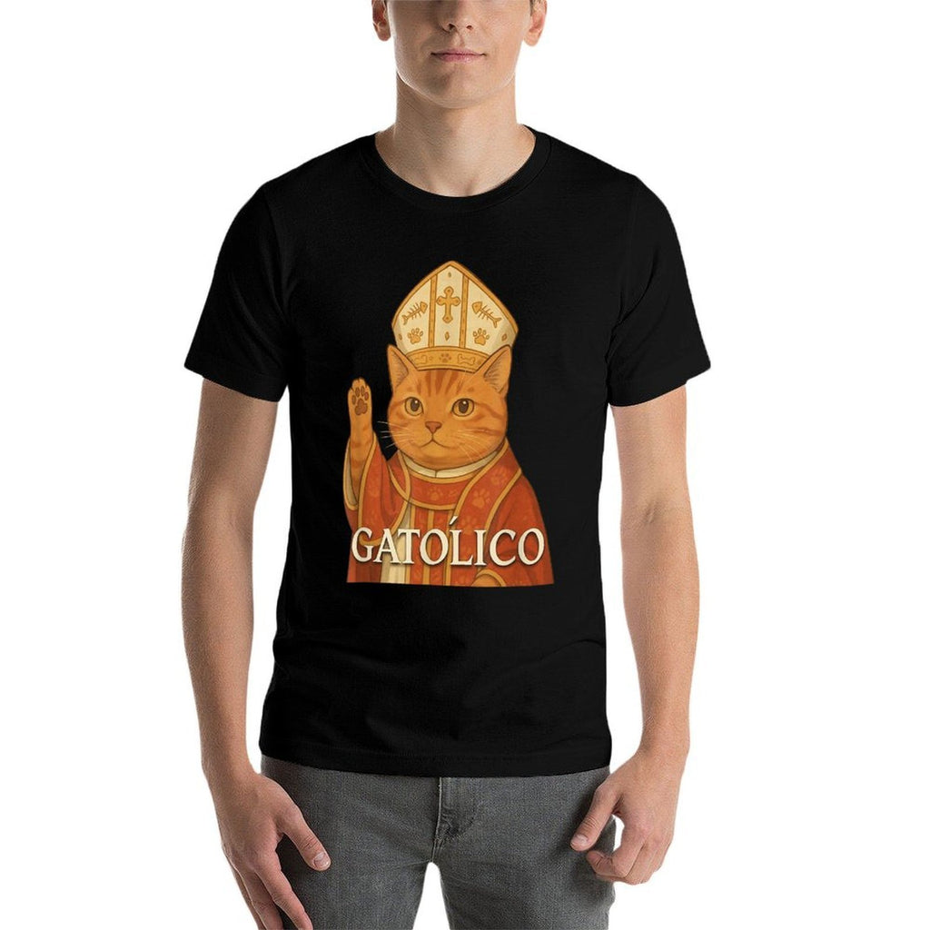 Catholic Cat GATÓLICO Funny Pet Graphic  Odor-resistant T-Shirt