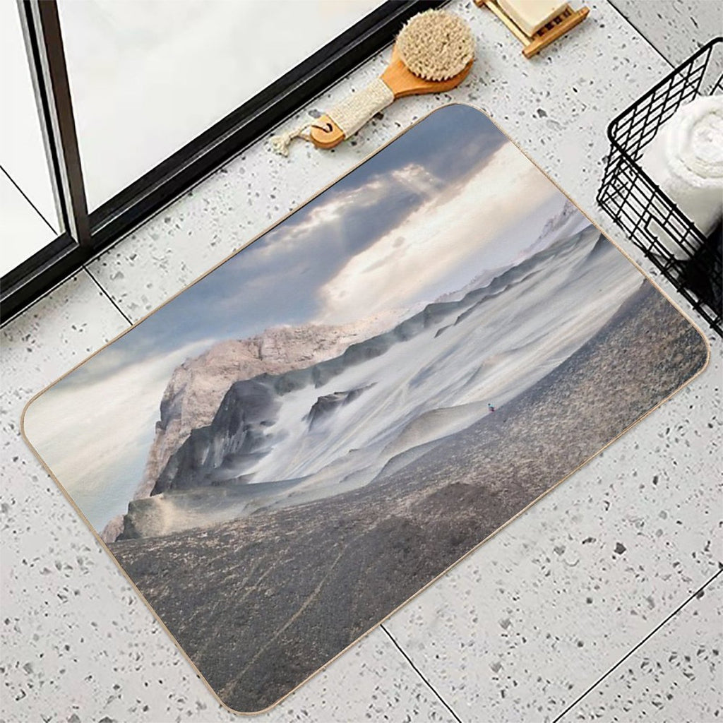Rainbow Mountain (胭脂山),  Qinghai, China  Fade-Resistant Bath Mat