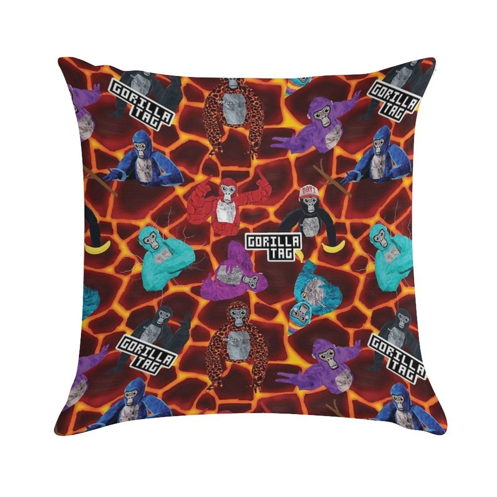Gorilla Tag Lava Monke Party Soft Fade-Resistant Throw Pillow