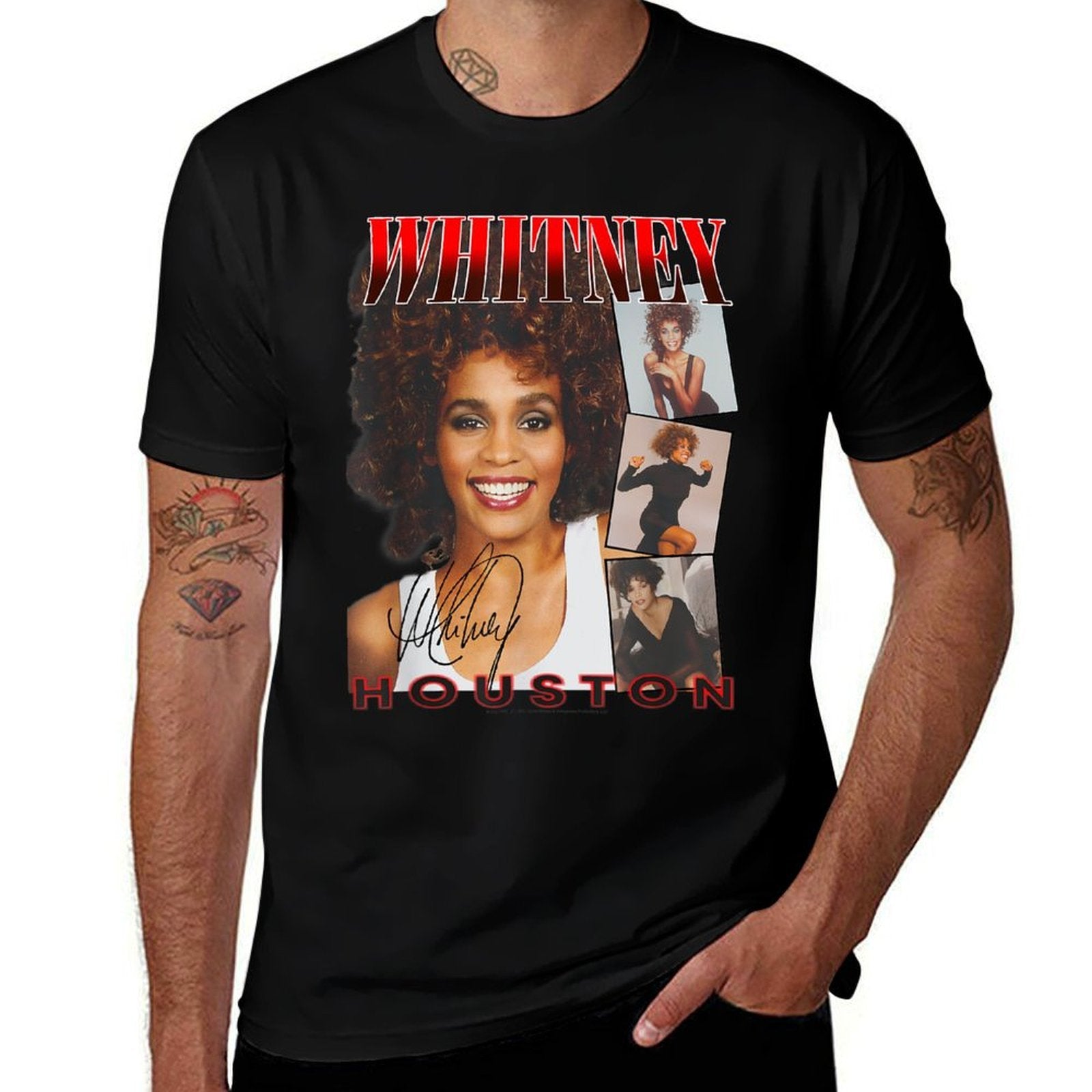 Whitney Houston Face Photos Comfortable T-Shirt