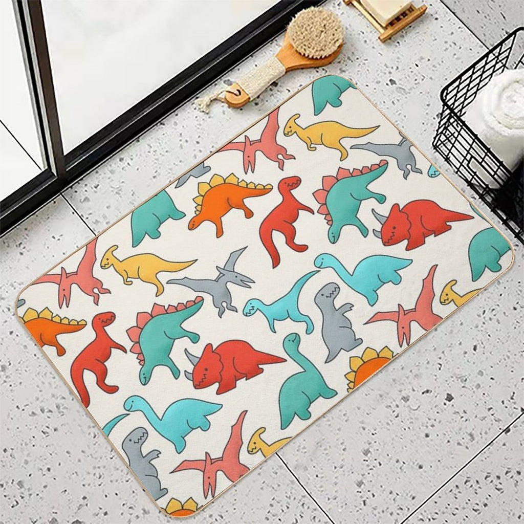 Kawaii Style Dinosaurs Pattern  Versatile Bath Mat