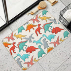 Kawaii Style Dinosaurs Pattern  Versatile Bath Mat