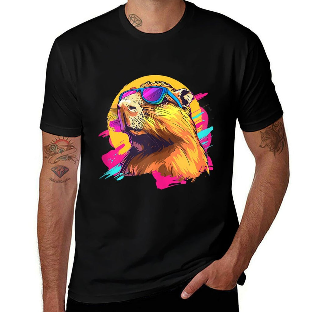 Retro Vintage Meme Lover Capybara  Wrinkle-resistant T-Shirt