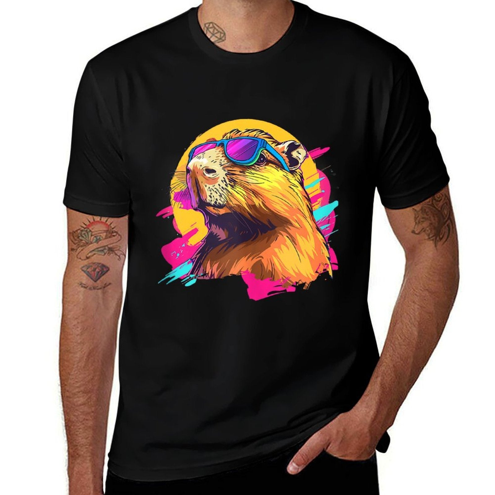 Retro Vintage Meme Lover Capybara  Wrinkle-resistant T-Shirt