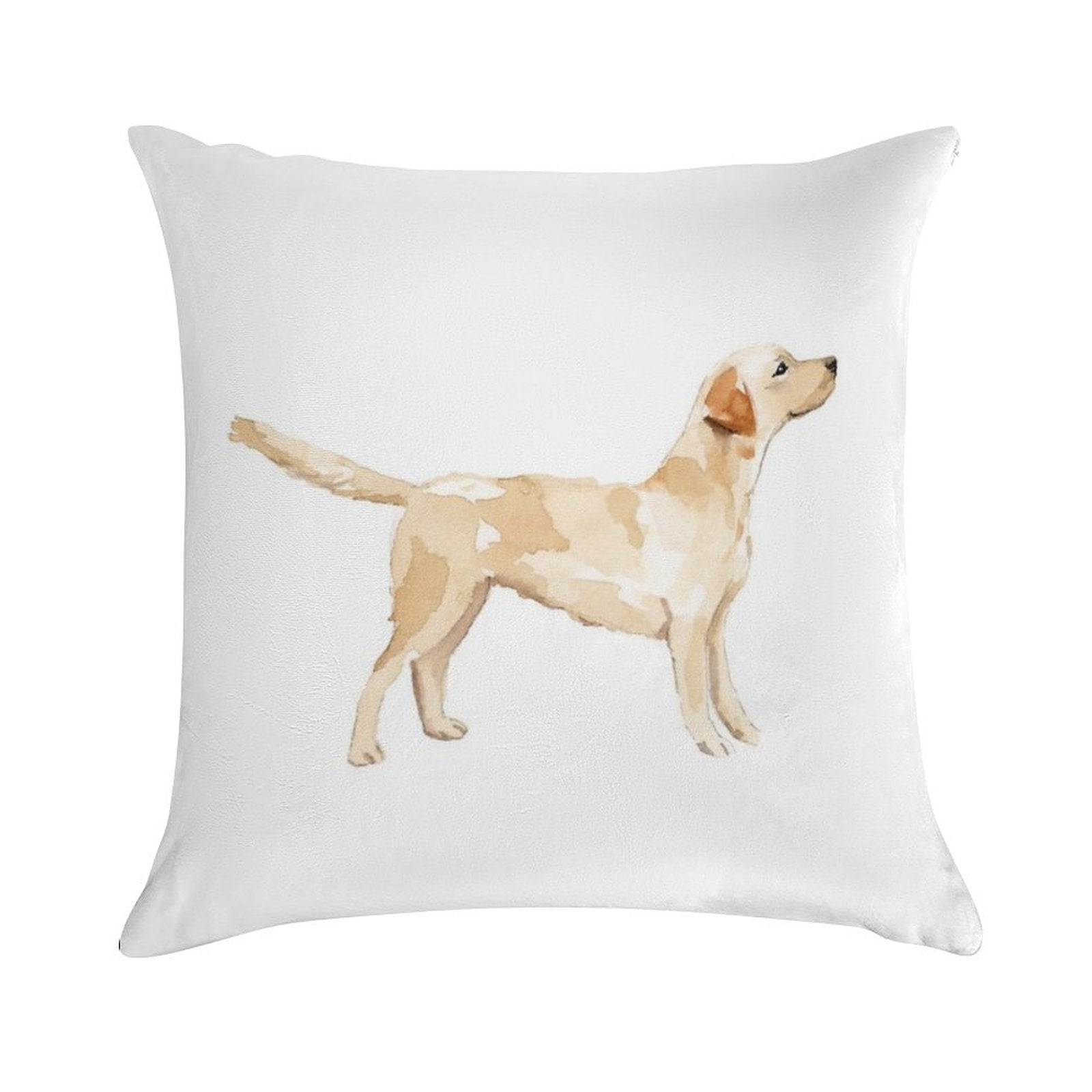 Yellow Lab Silhouette Watercolor Soft Anti-Pilling Throw Pillow