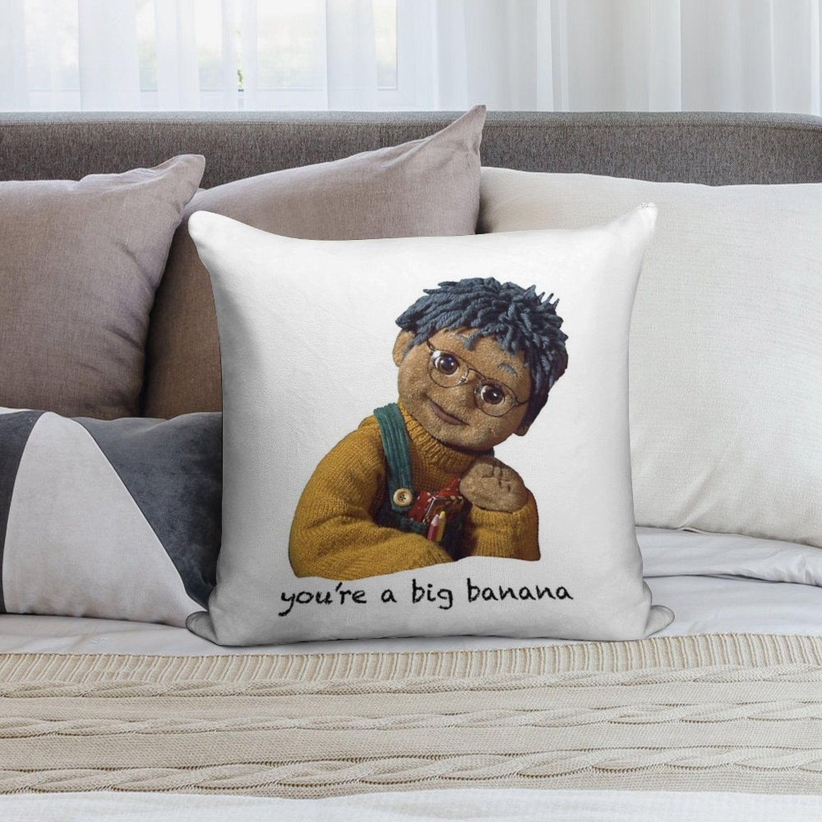 Tots Tv Tom Banana Soft Skin-Friendly Throw Pillow