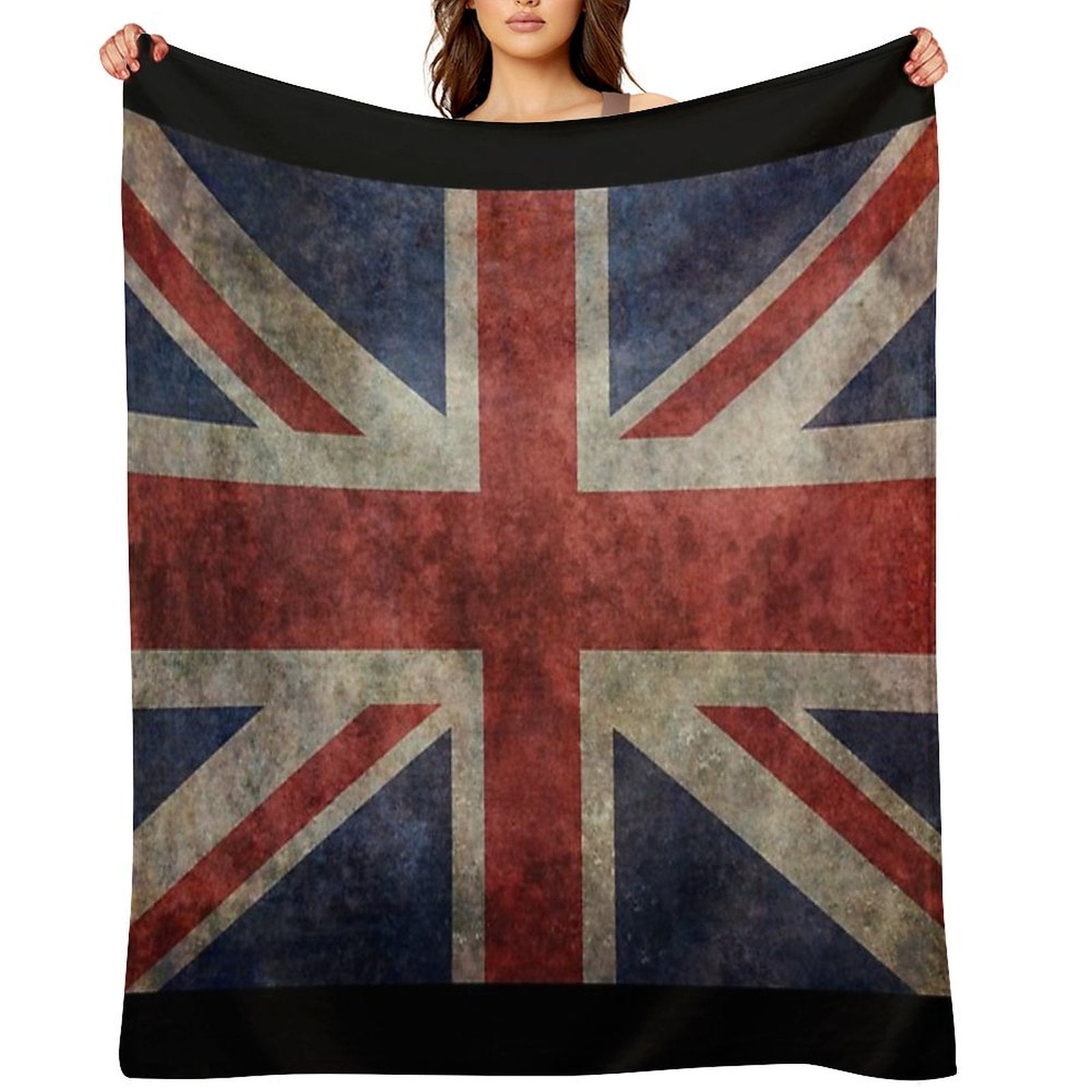 A Grunge Looking Distressed Union Jack Uk Version Velvety-soft Throw Blanket