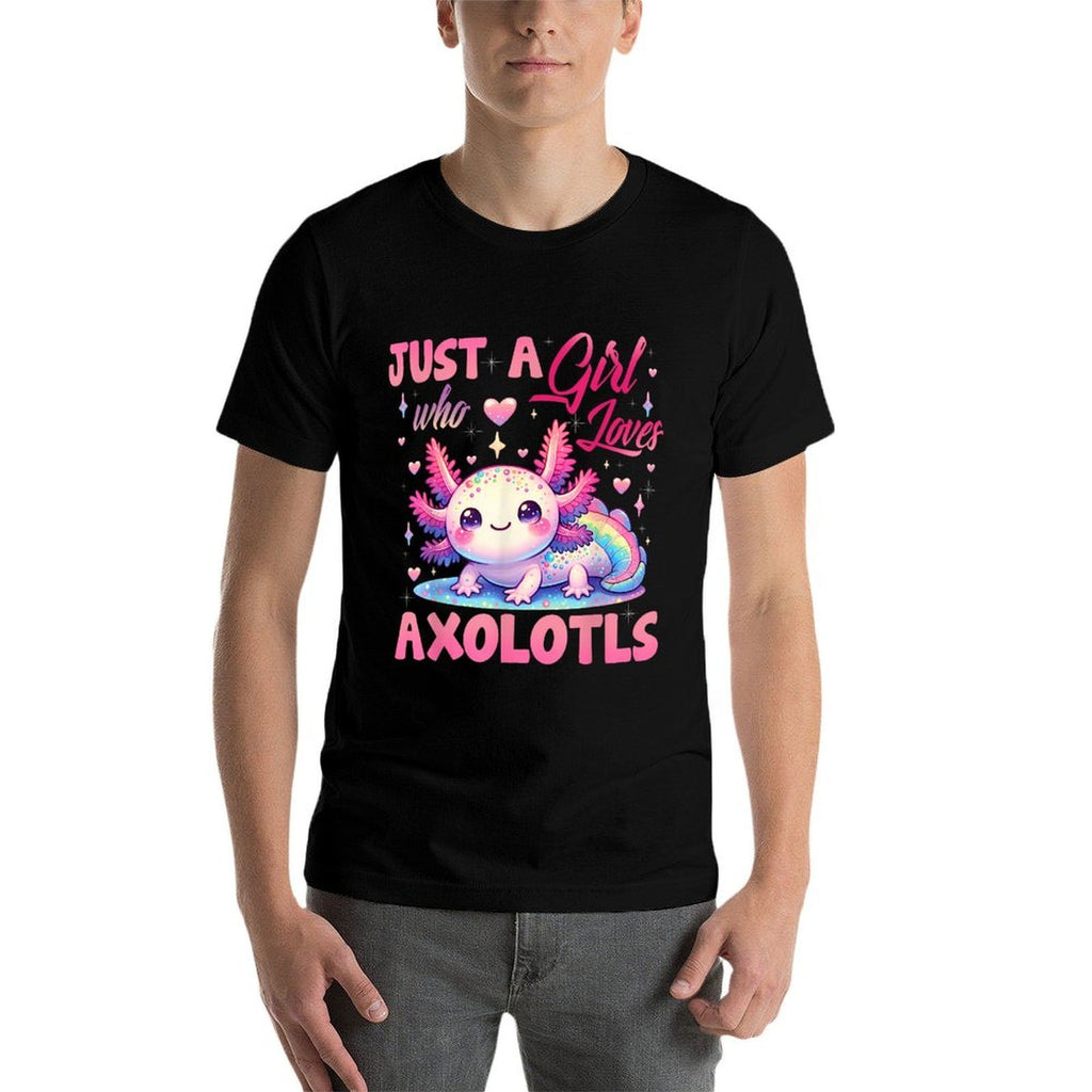 Cute Axolotl Just A Girl Who Loves Axolotls Girls Kids  Slim-fit Cut T-Shirt