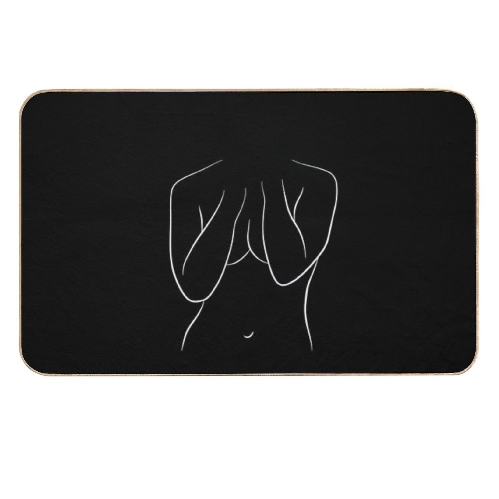 Naked Girl Line Art Drawing - Bashful Brianna  Rapid-Drying Bath Mat