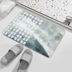 Blue Oil Squares Durable Bath Mat