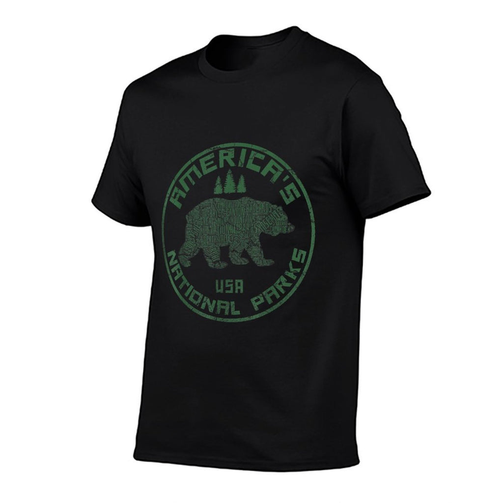 National Parks Bear Hiking Travel Camping Outdoors Retro USA  Graphic-printed T-Shirt