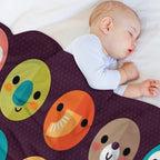 Smiley Faces - Cute Animal Faces Shrink-resistant Throw Blanket