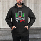 Mom of 2 Boys Lower Battery Son Mothers Day Birthday Women Breathable Fabric Hoodie