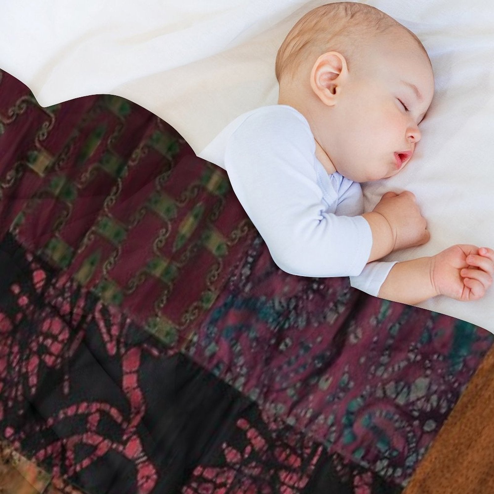 Red Textiles, Mixed Media, Fiber Artist All-season Throw Blanket