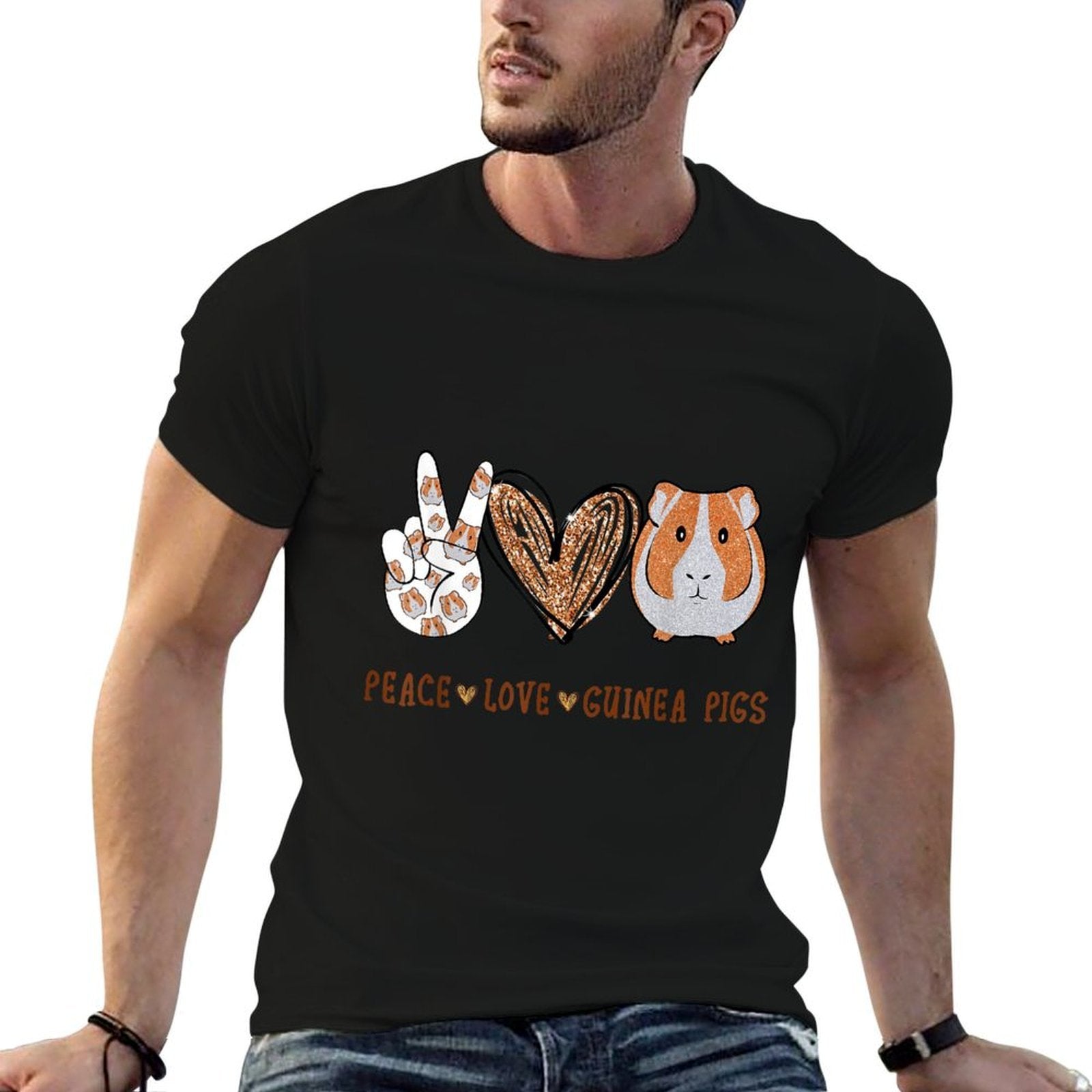 Peace Love Guinea Pigs for Guinea Pigs Lover  High-quality Stitching T-Shirt