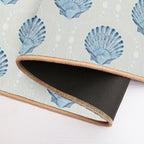 Scallops And Spots Neutral And Blue  Toxin-Free Bath Mat