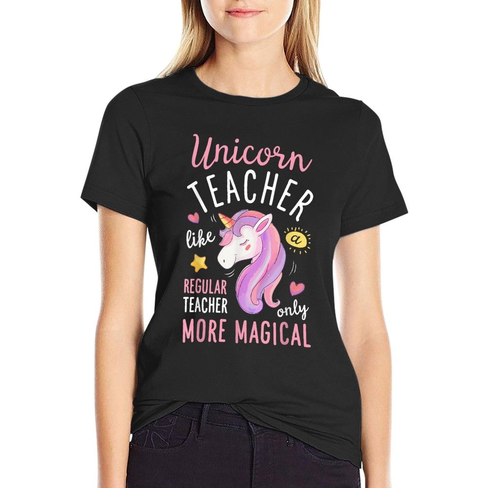 Unicorn Teacher Funny Women Teachers Back To School Gifts  Cotton T-Shirt