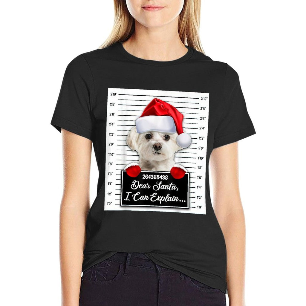 Maltese Xmas Dear Santa I Can Explain Funny Christmas  Classic T-Shirt