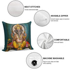 Lord Ganesha Indian Hindu Oriental Art Spiritual Soft Ultra-Soft Texture Throw Pillow