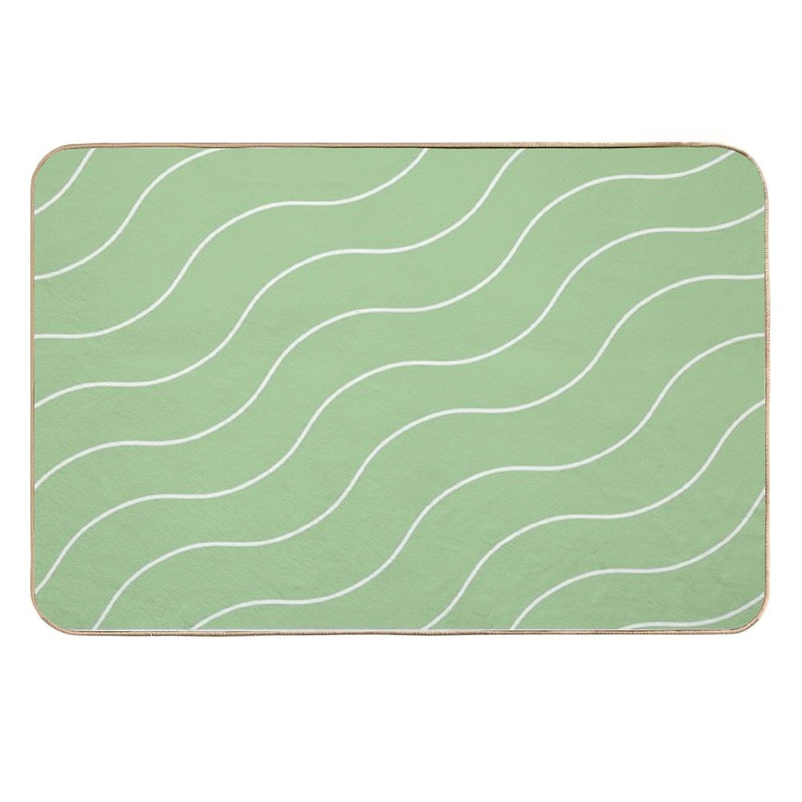 Cute Green Squiggly Lines Aesthetic Items  Pet-Safe Bath Mat