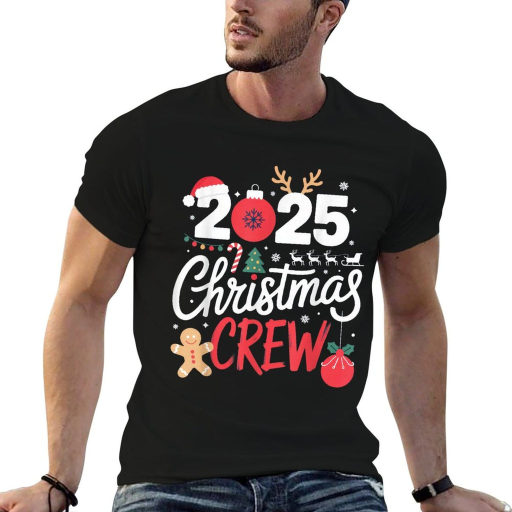 2025 Christmas Crew Festive Family Friends Holiday  Relaxed-fit T-Shirt