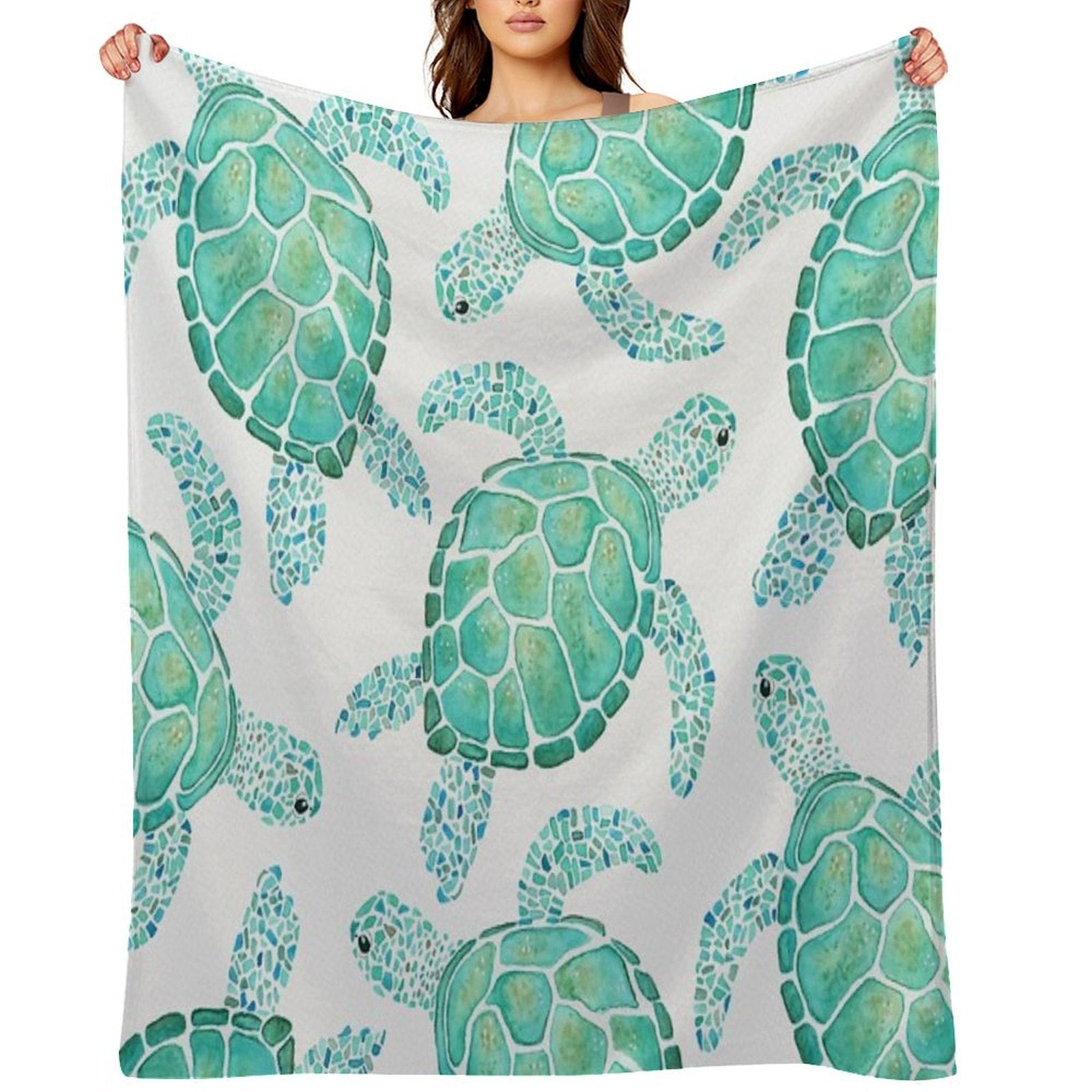 Turtle Pattern Easy Care Throw Blanket
