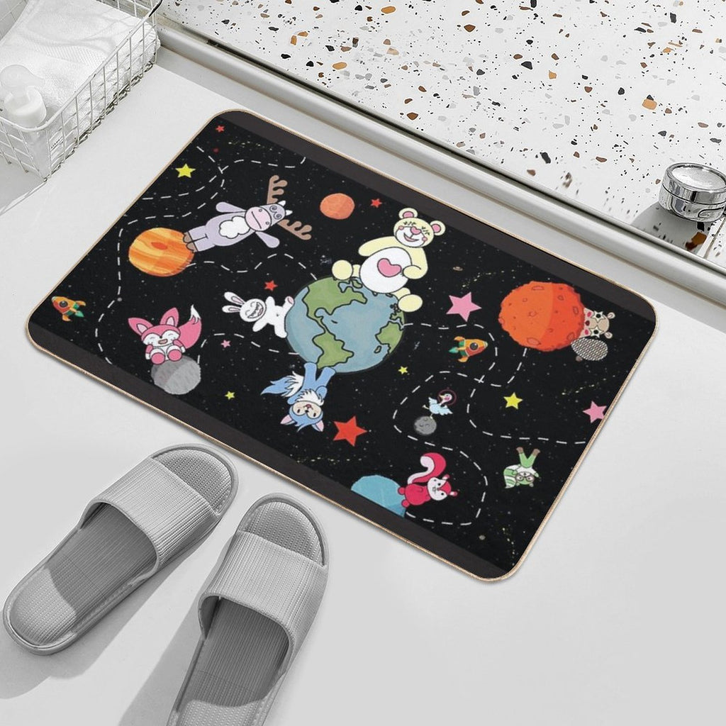 THE GALAXY COLLECTION - CHILLING IN SPACE Durable Bath Mat