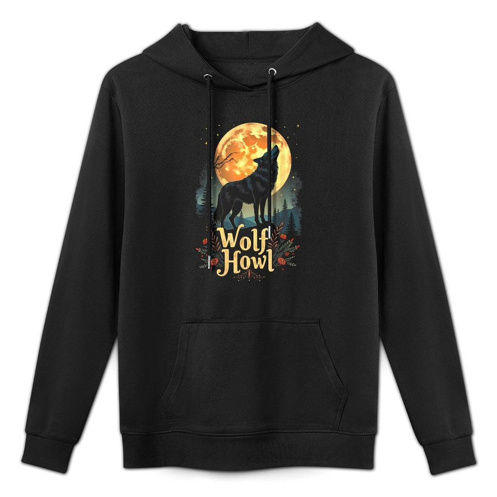 Wolf Howl Moon Graphic - Forest Animals Men’s Women’s Moisture-Wicking Hoodie